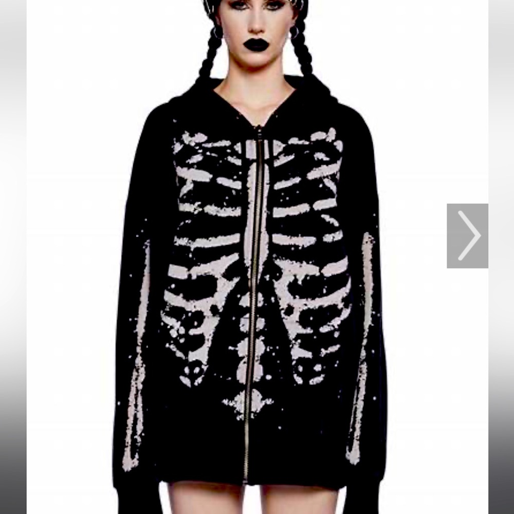 Dolls Kill Black and White Skeleton Hoodie sold out ! New warm medium